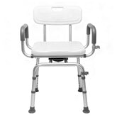 Cold-Proof 360° Swivel Shower Chair with Back And Arms