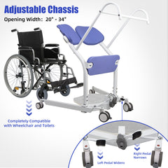 Sit-to-Stand Manual Patient Lift with Adjustable Base