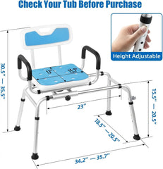 Adjustable Swivel Tub Shower And Transfer Bench