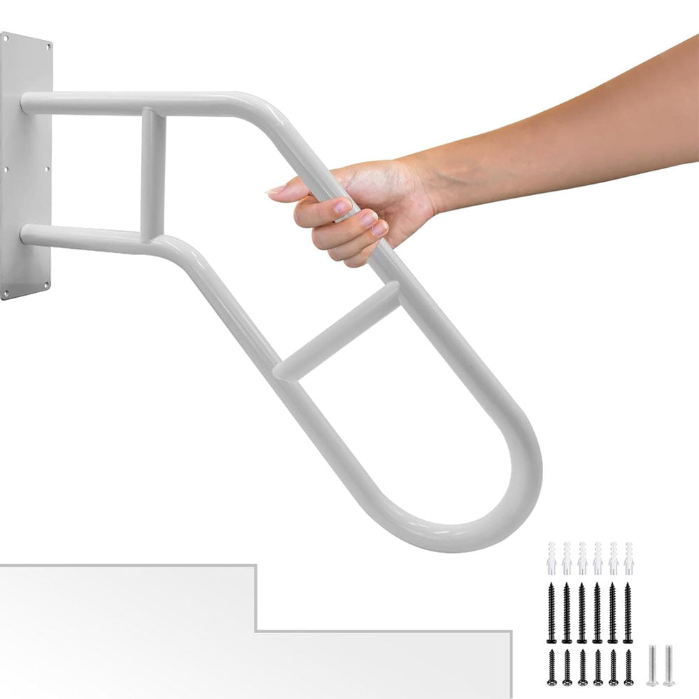 Outdoor Handrail for Steps - Matte Black - Wall Mounted - Living Caring