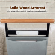 Adjustable Bed Safety Rail with Motion Sensor Night Light & Storage Pocket