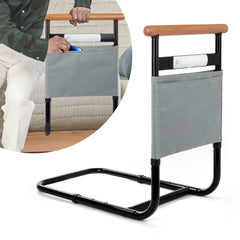 Adjustable Bed Safety Rail with Motion Sensor Night Light & Storage Pocket