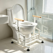 Electric Sit to Stand Lift Toilet Seat with Wooden Arms