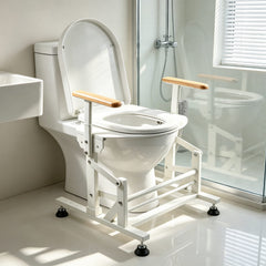 Electric Sit to Stand Lift Toilet Seat with Wooden Arms